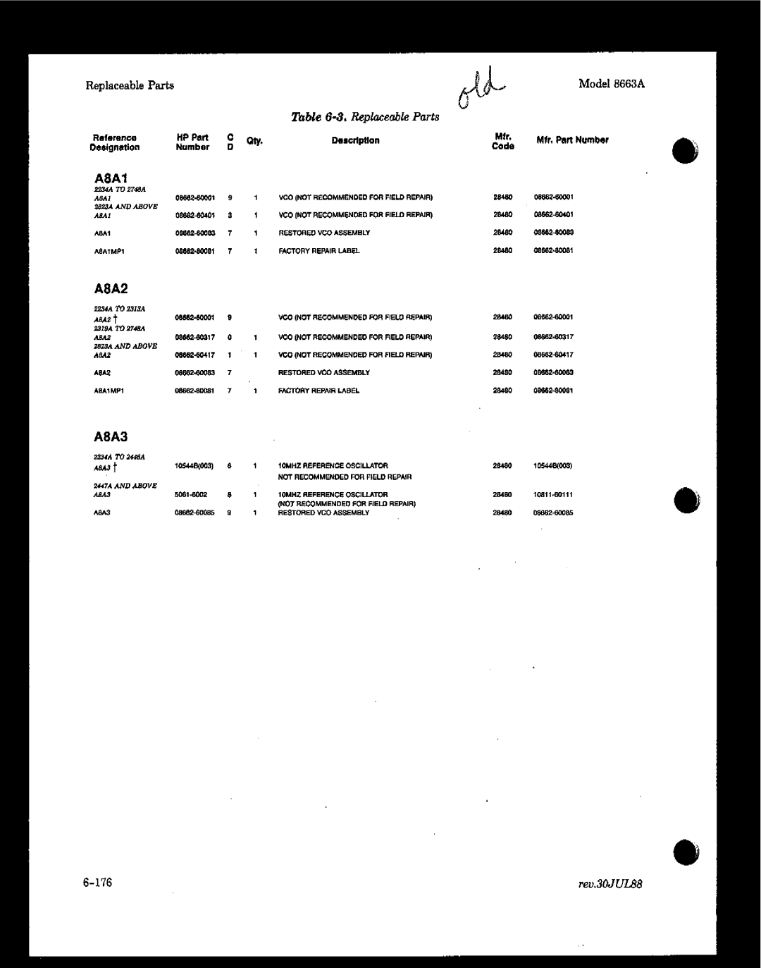 HP 8663A manual A8A2 