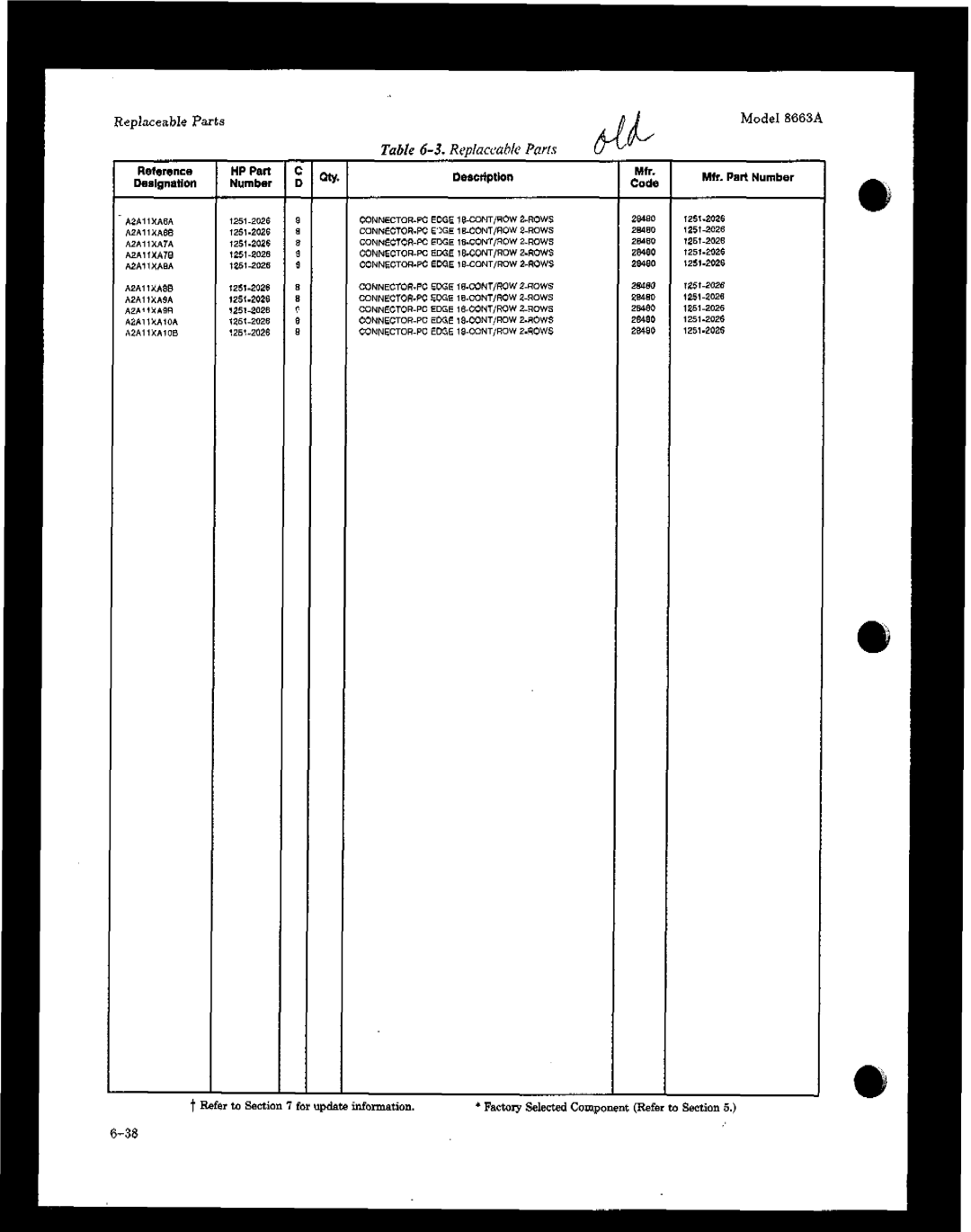 HP 8663A manual L4P Pal Number 