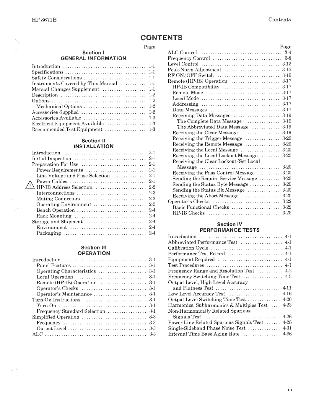 HP 8671B manual 