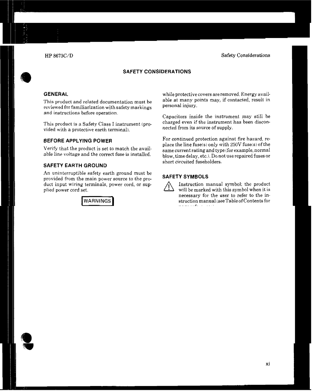 HP 8673 manual Performance Tests 