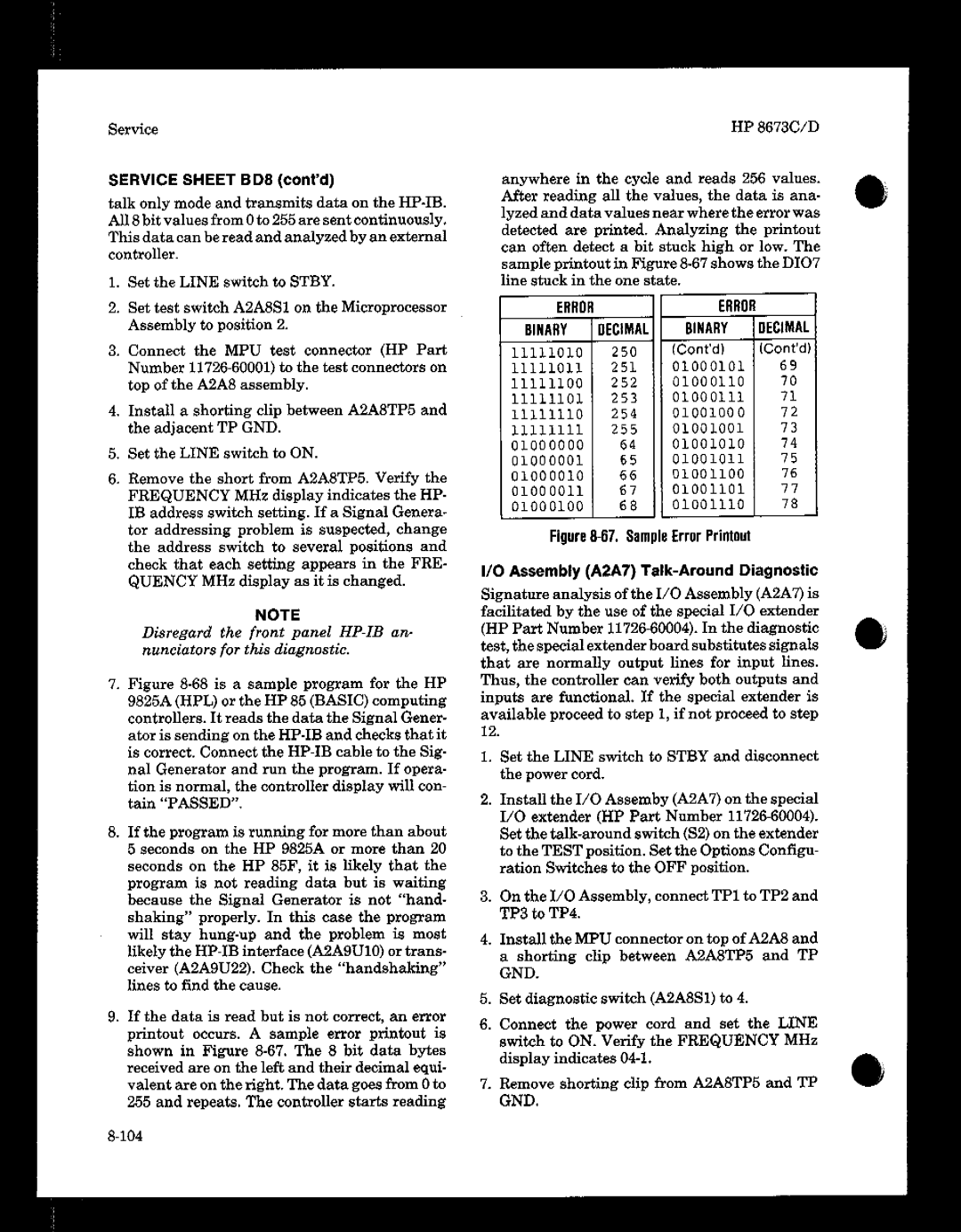 HP 8673 manual 