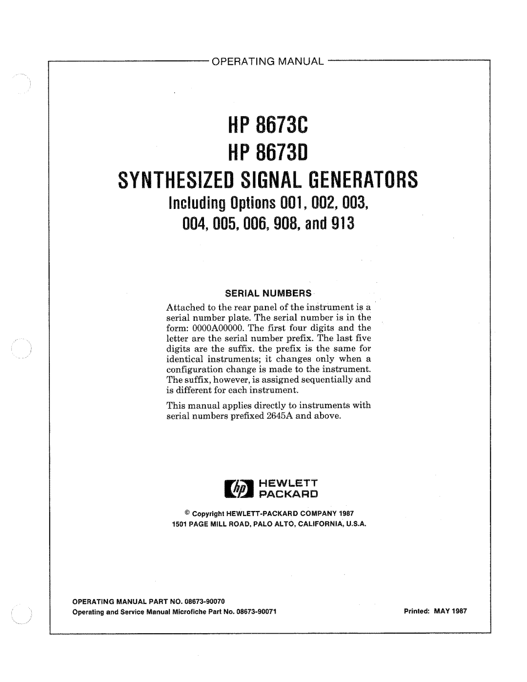 HP 8673C manual 