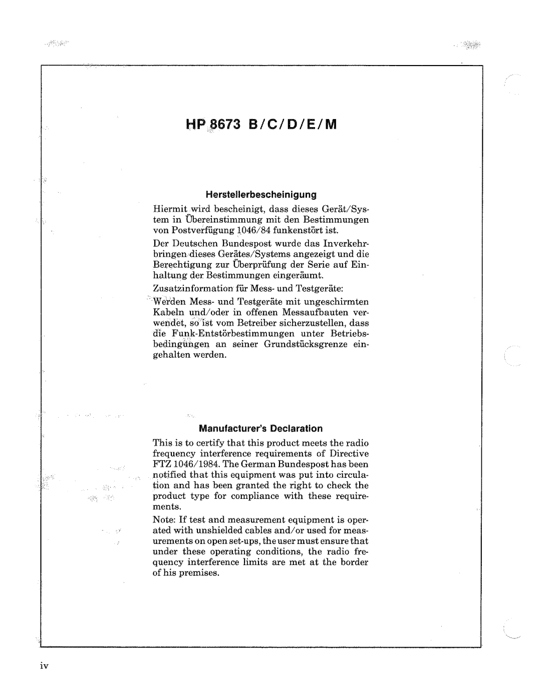 HP 8673C manual 