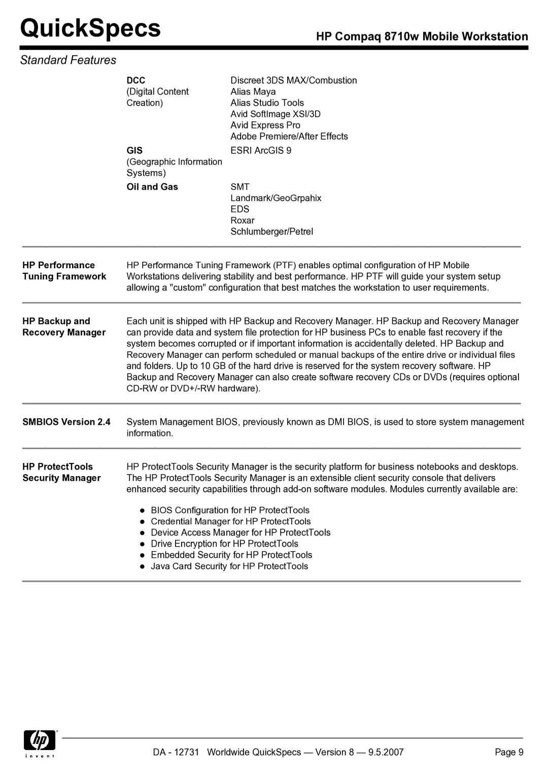 HP 8710w manual Dcc, Gis 