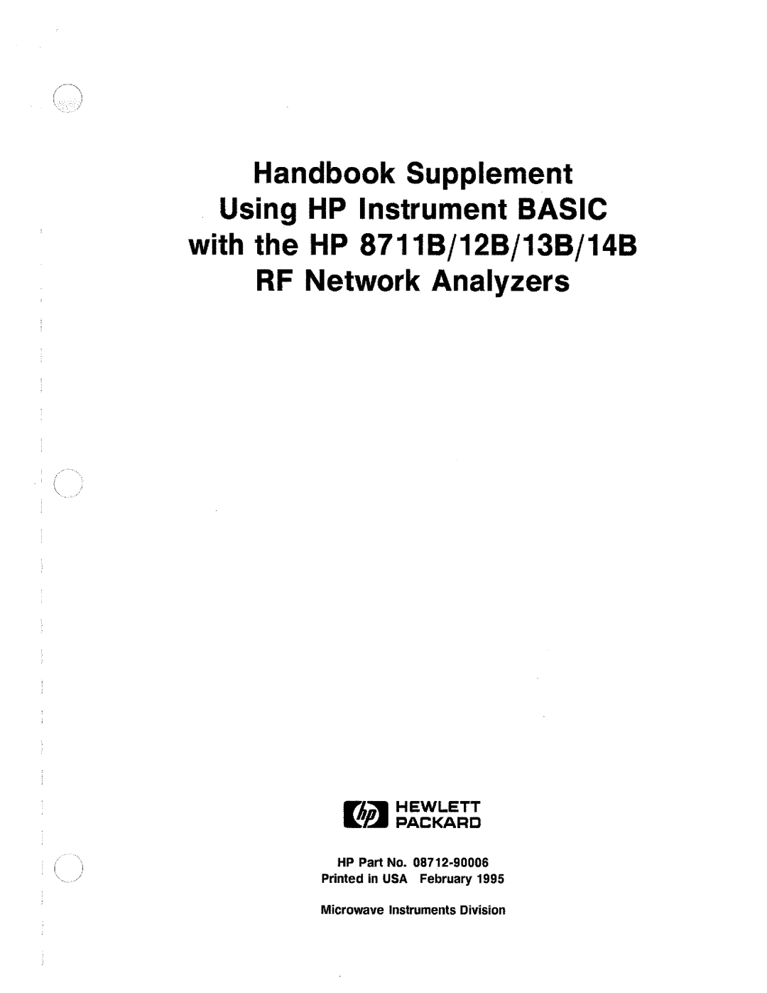 HP 14B, 8711B, 13B, 12B manual 