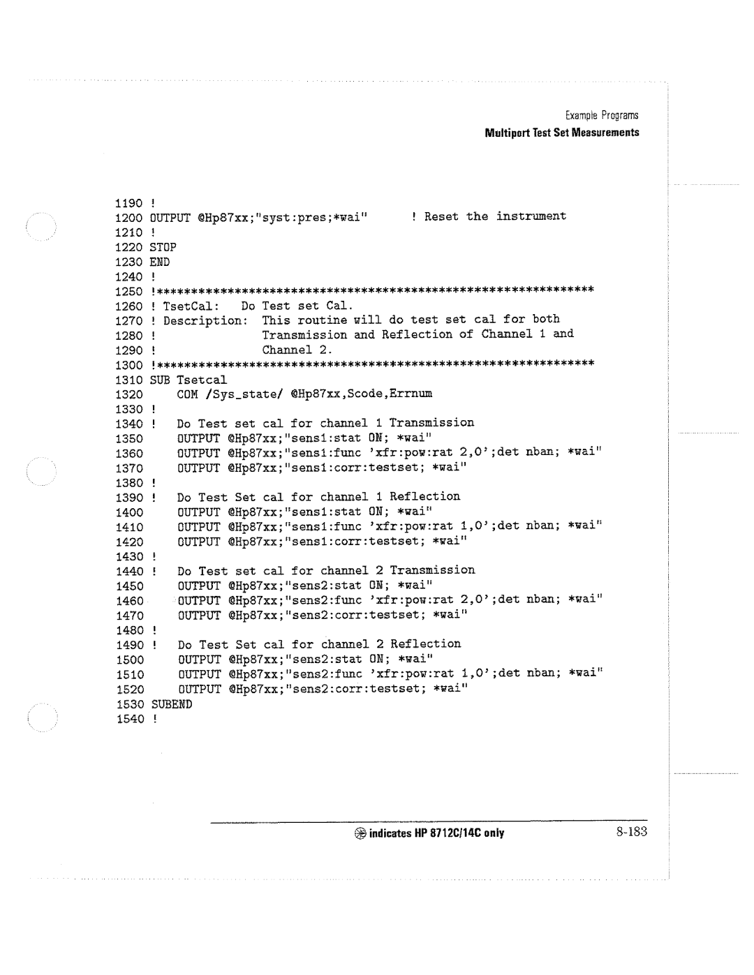 HP 8711C, 8714C, 8712C manual 
