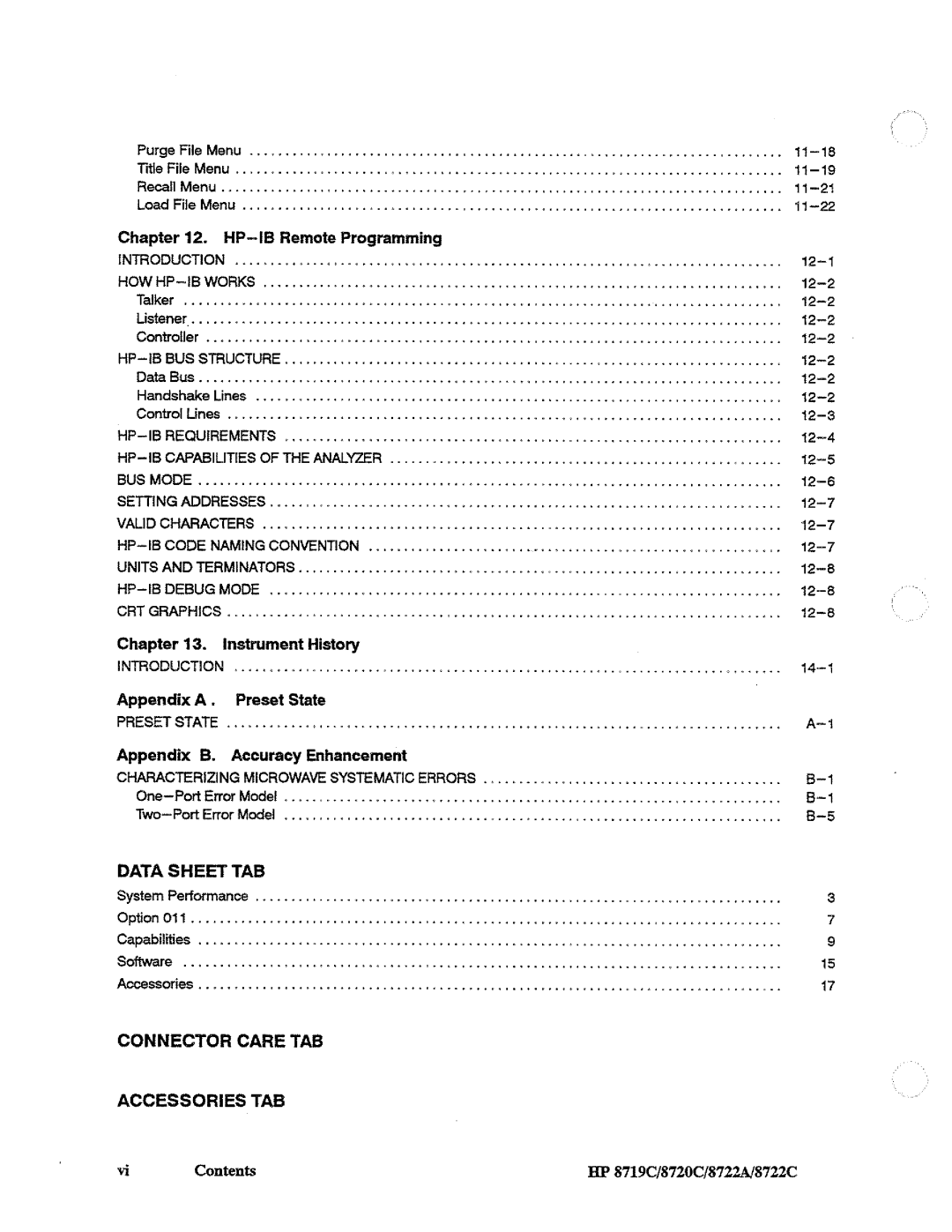 HP 8722A, 8720, 8719 manual 