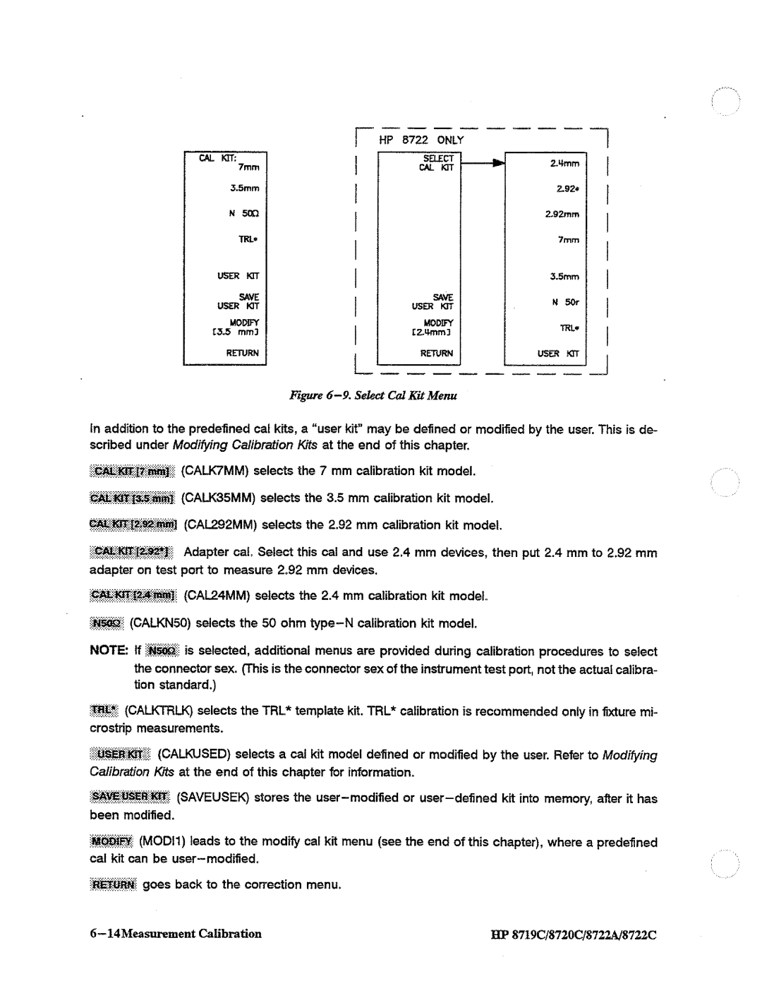 HP 8722A, 8720, 8719 manual 