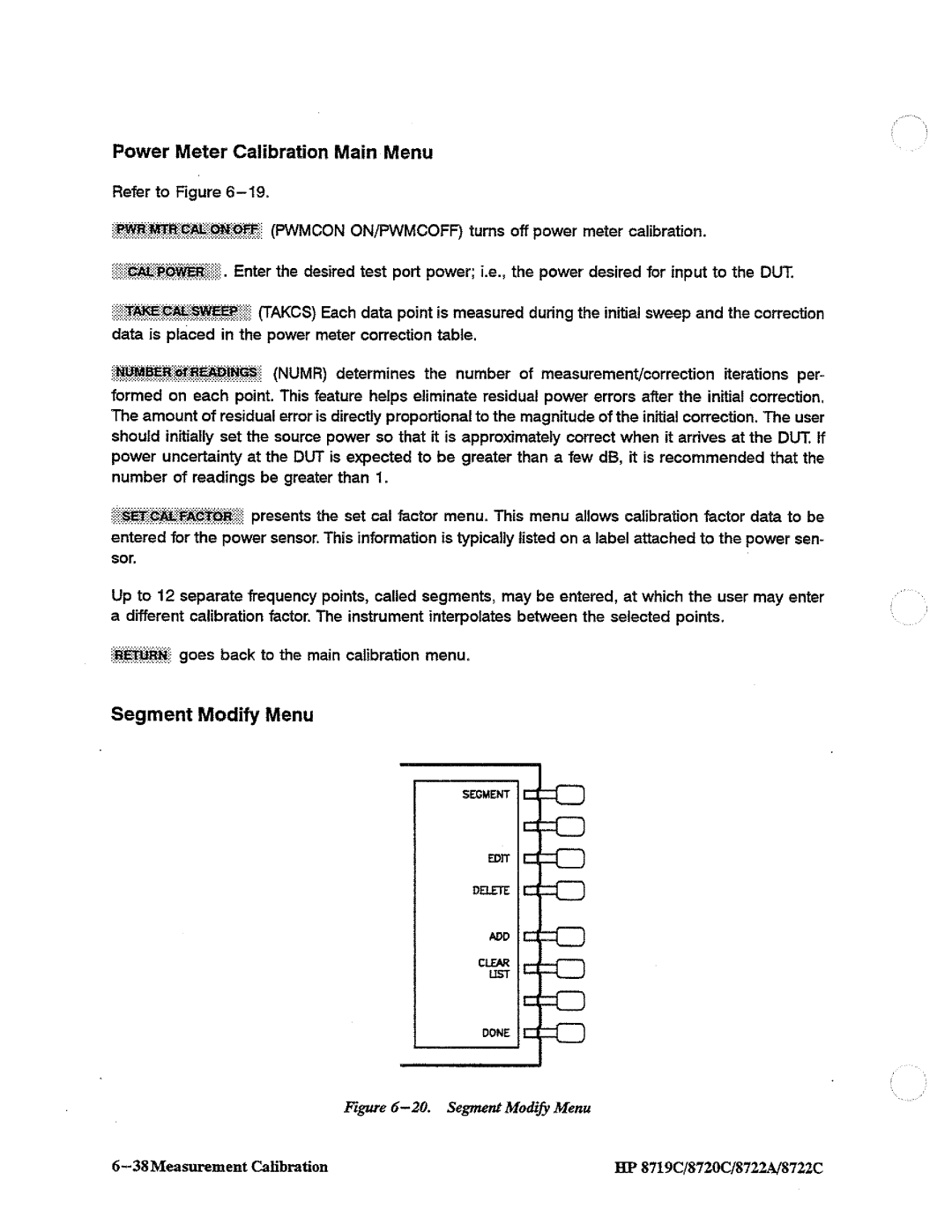 HP 8722A, 8720, 8719 manual 