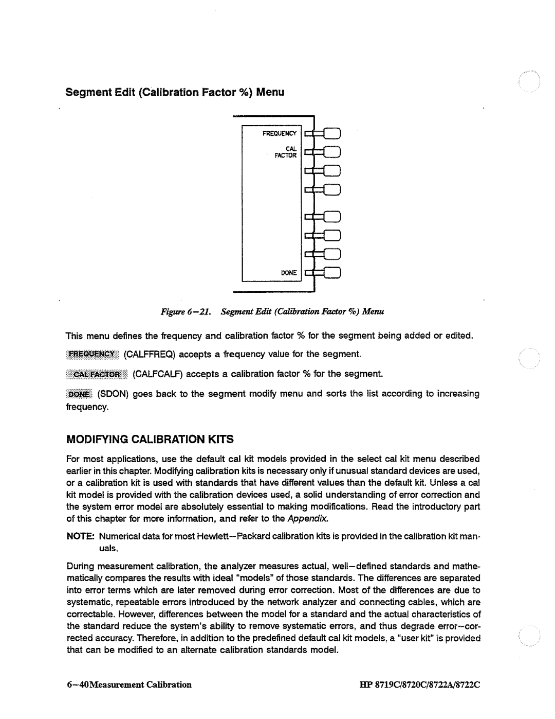 HP 8720, 8722A, 8719 manual 