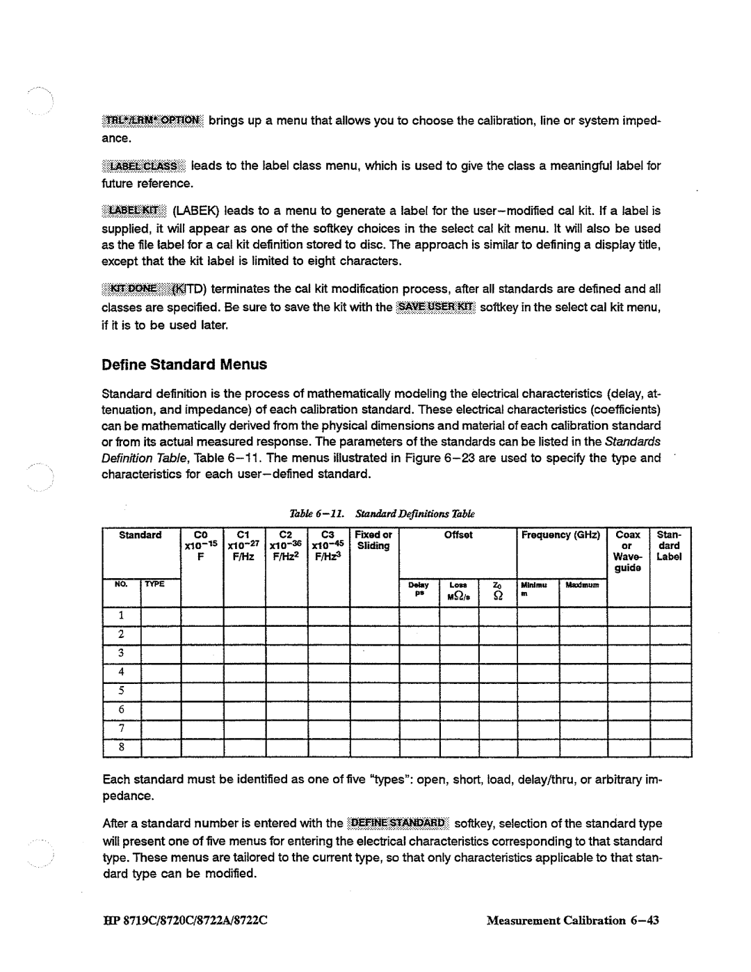 HP 8720, 8722A, 8719 manual 