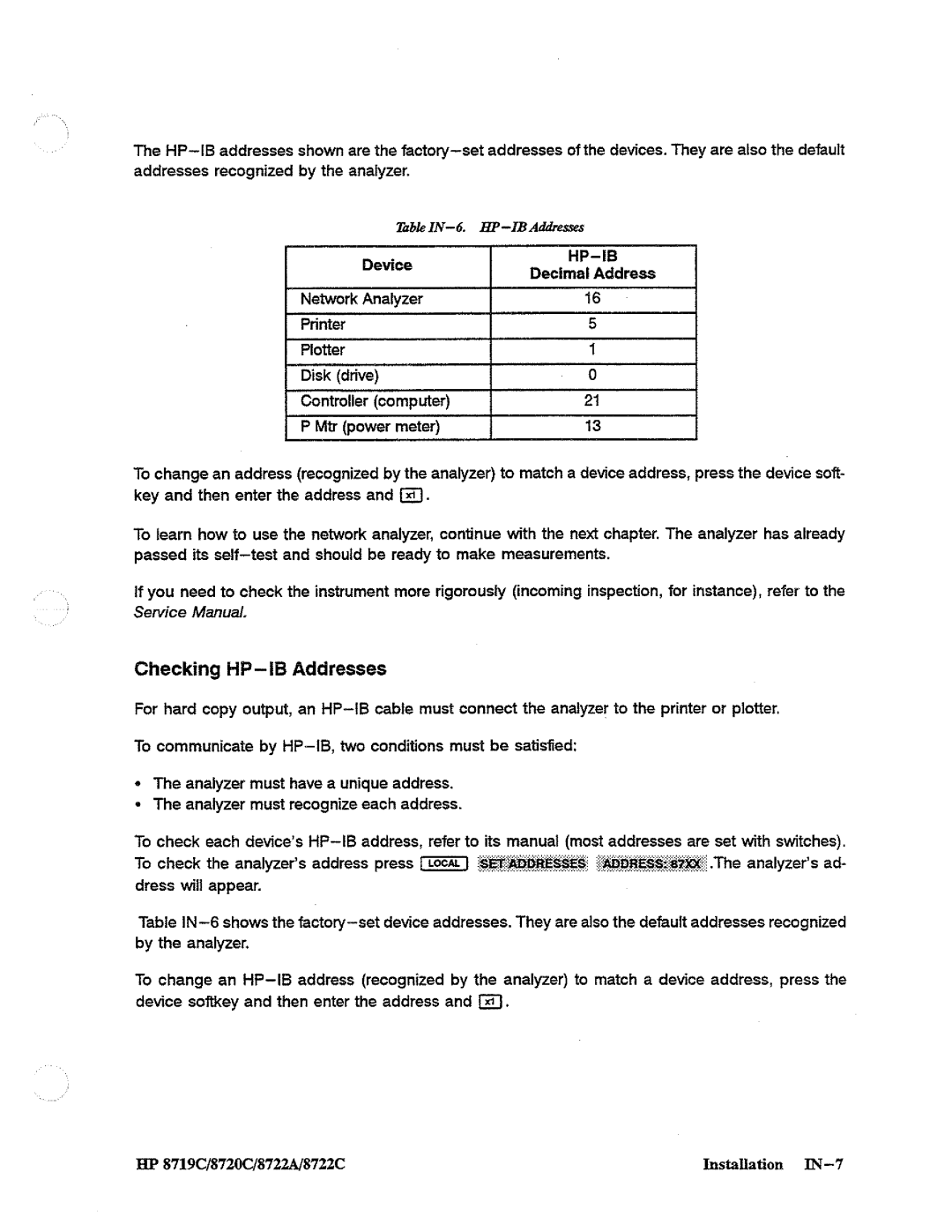 HP 8719, 8720, 8722A manual 