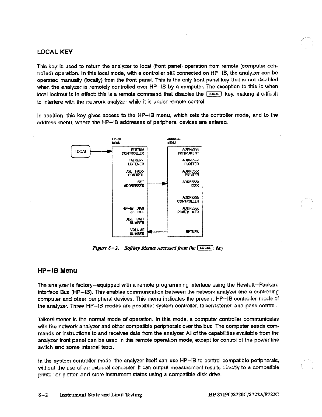 HP 8722A, 8720, 8719 manual 