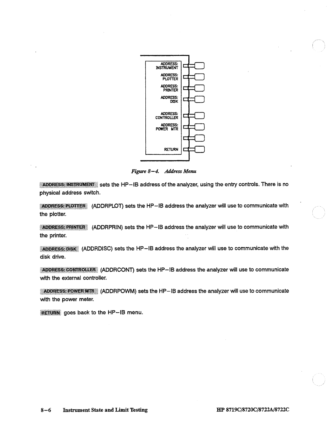 HP 8719, 8720, 8722A manual 