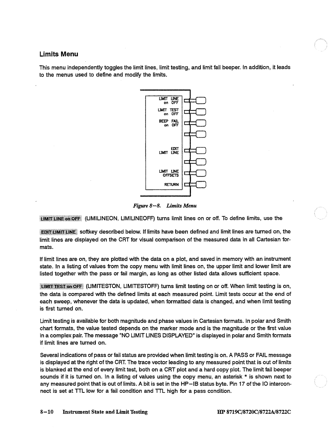 HP 8720, 8722A, 8719 manual 