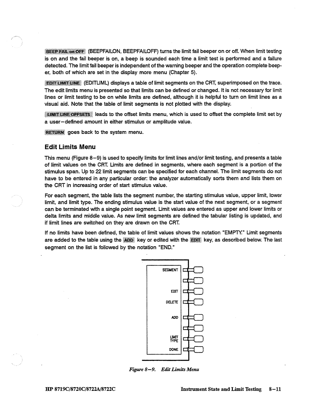 HP 8722A, 8720, 8719 manual 