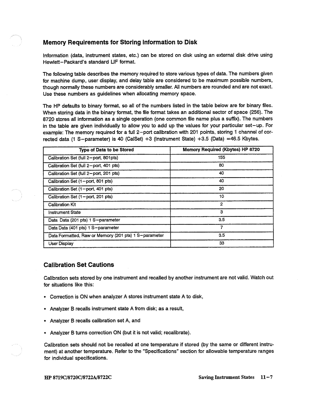 HP 8722A, 8720, 8719 manual 