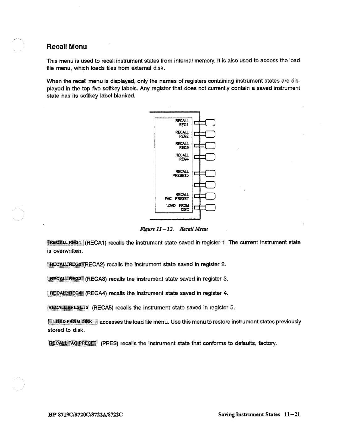 HP 8720, 8722A, 8719 manual 