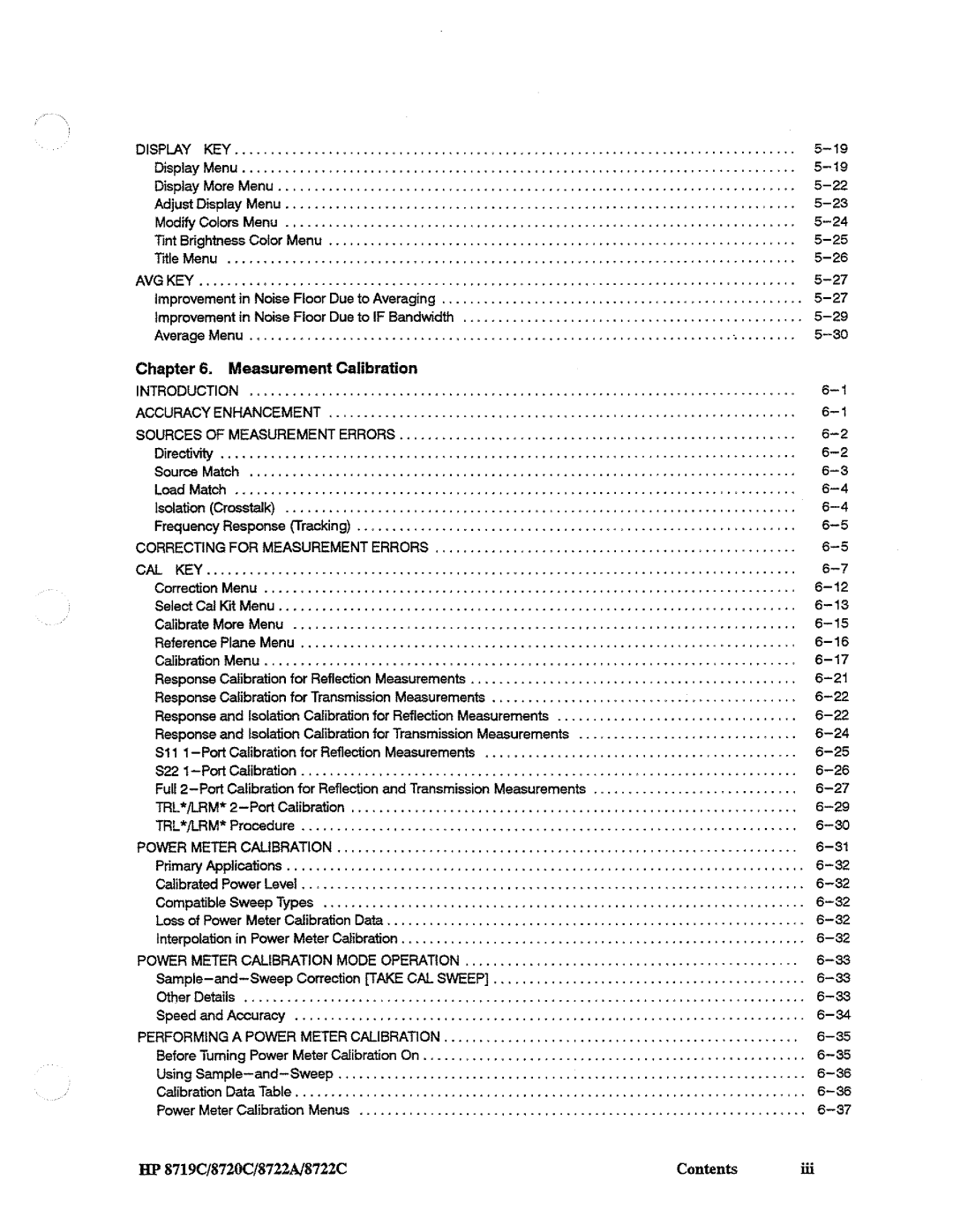 HP 8722A, 8720, 8719 manual 