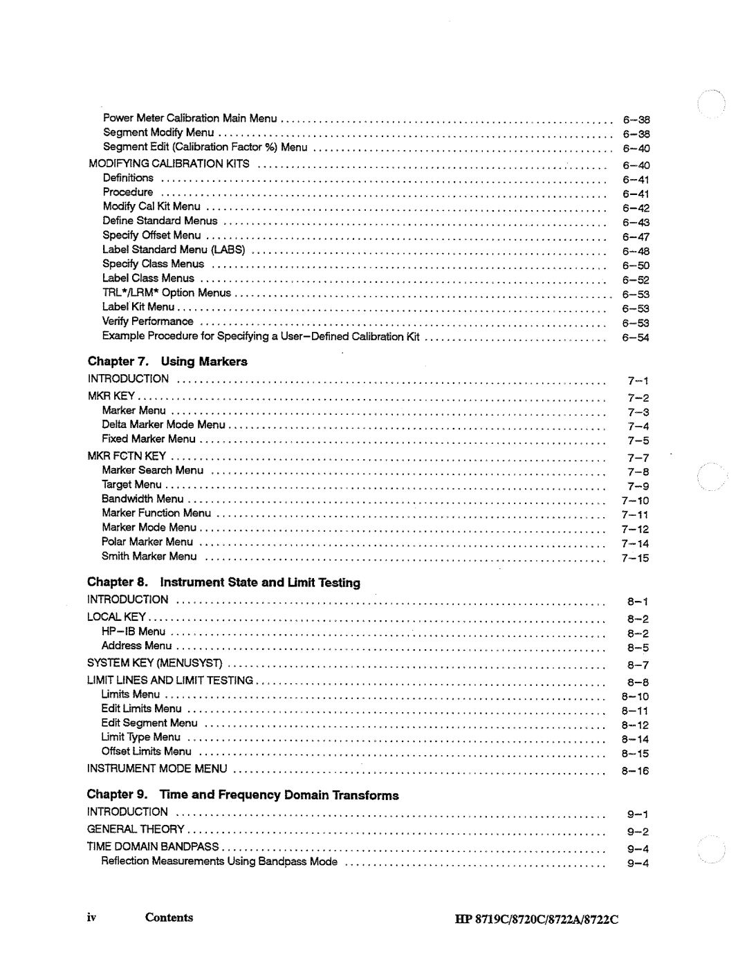 HP 8719, 8720, 8722A manual 