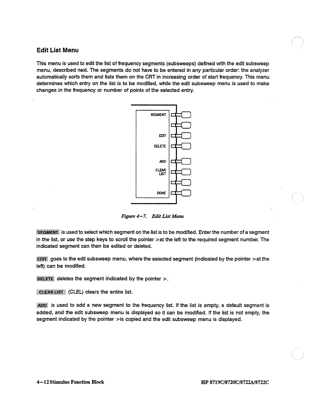 HP 8722A, 8720, 8719 manual 