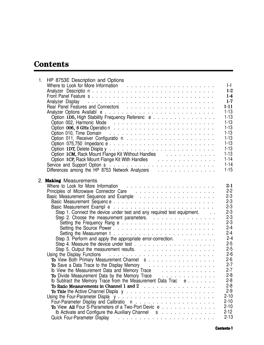 HP 8753E manual Contents 