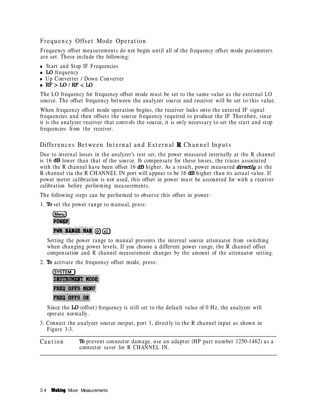 HP 8753E manual Frequency Offset Mode Operation, Differences Between Internal and External R Channel Inputs, Jfqyw 