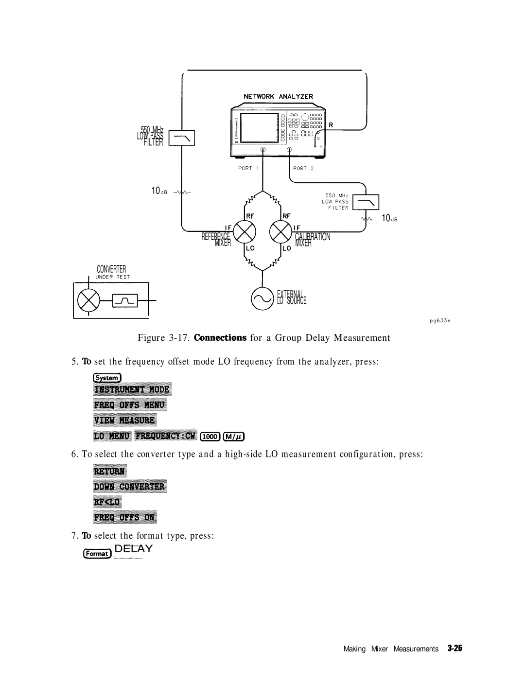 HP 8753E manual Counections for a Group Delay Measurement 