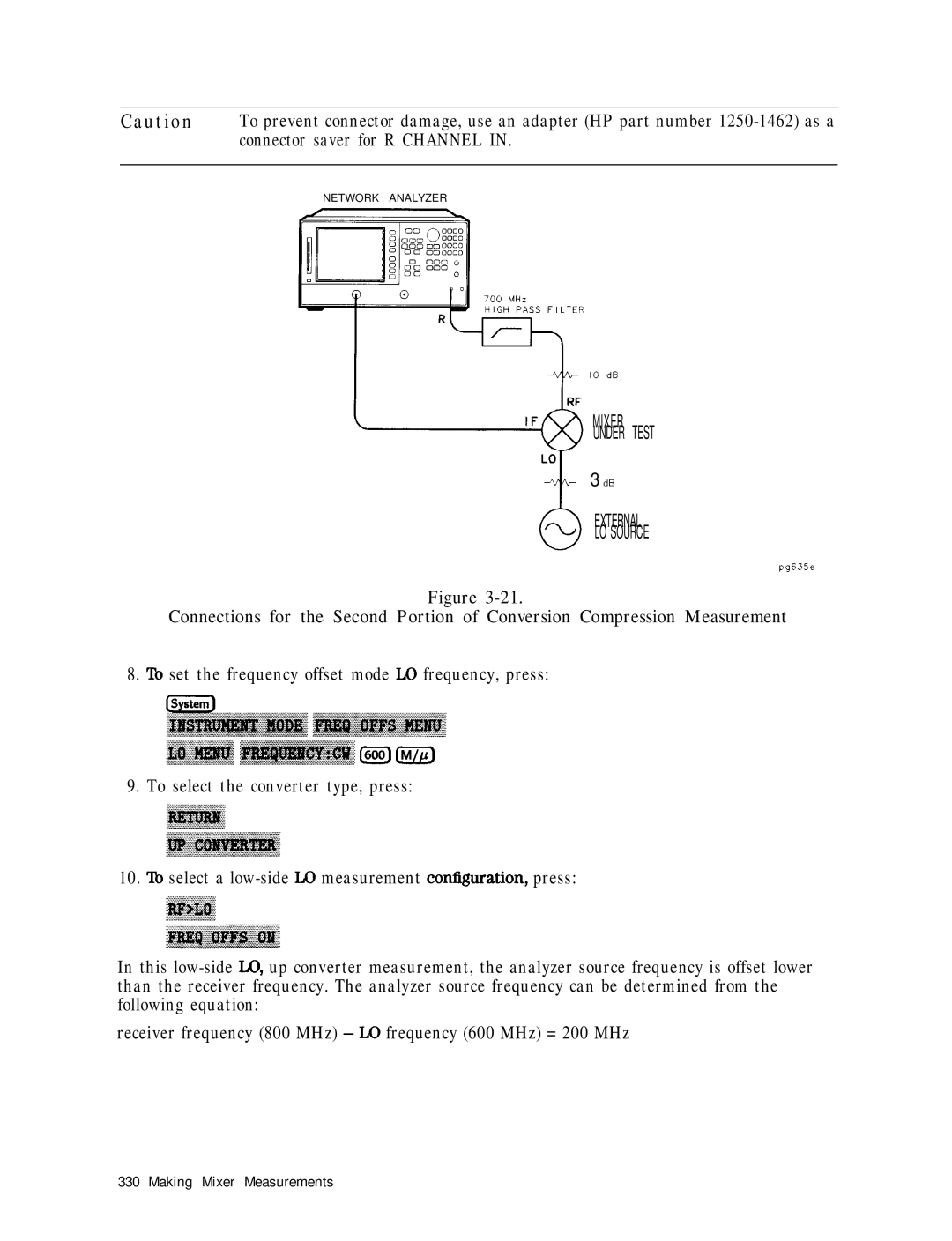 HP 8753E manual Mixer Under Test External LO Source 