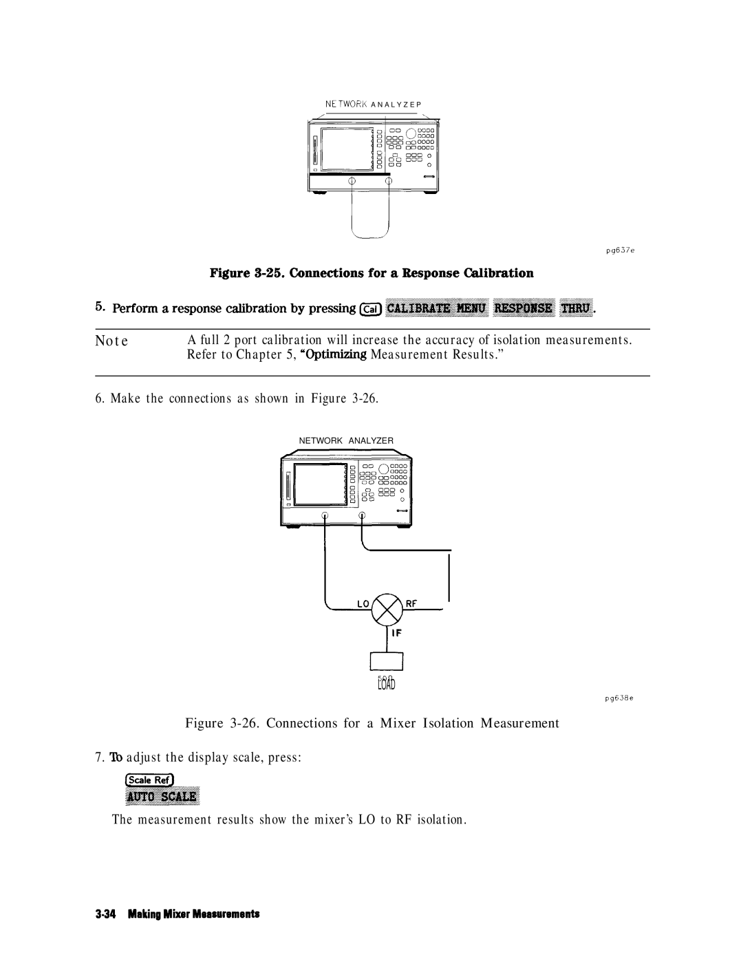 HP 8753E manual Refer to , Optinking Measurement Results, Connections for a Mixer Isolation Measurement 