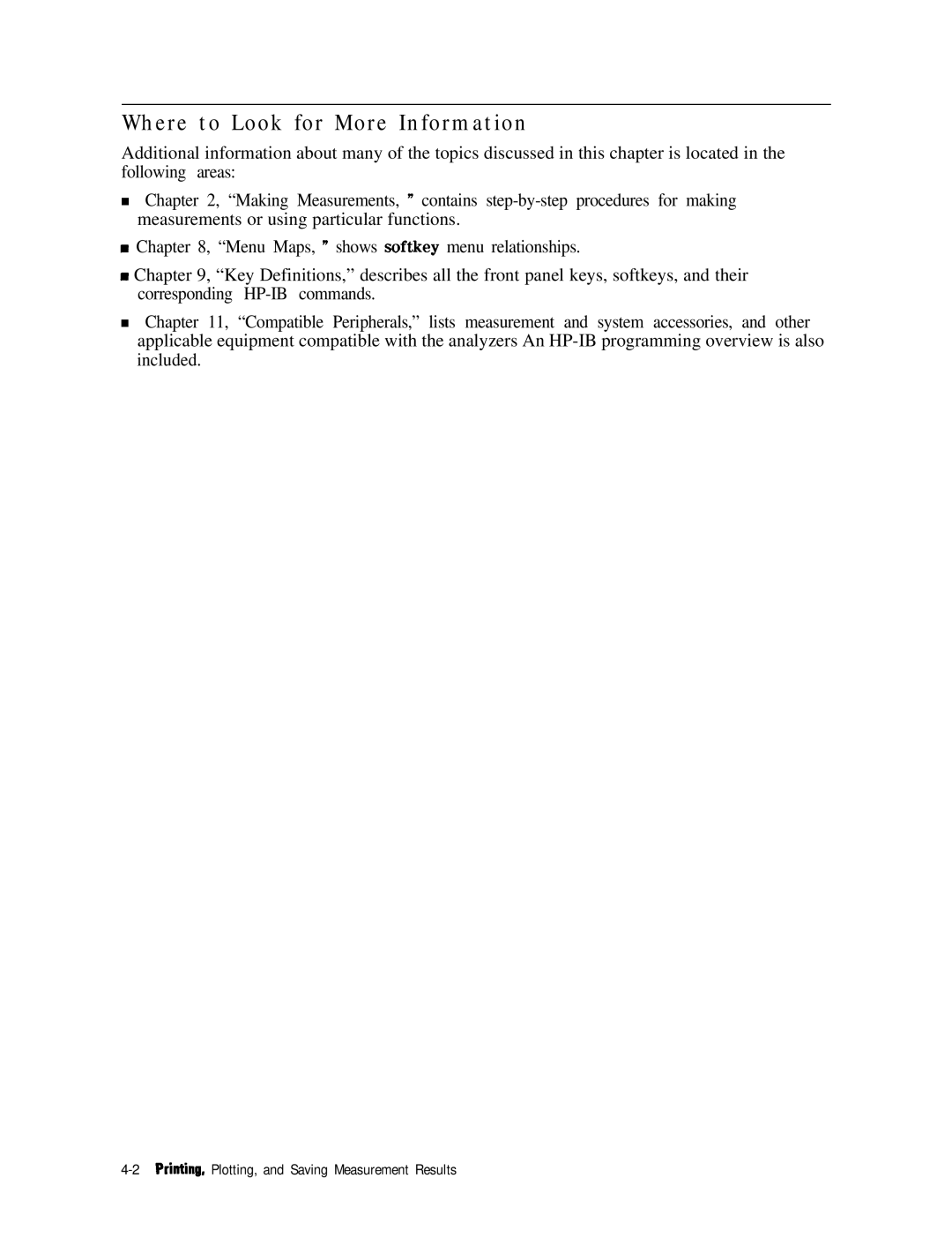 HP 8753E manual Printinfl, Plotting, and Saving Measurement Results 