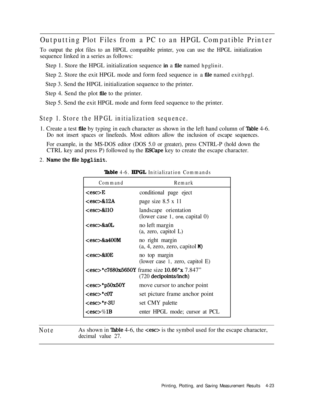 HP 8753E manual Store the Hpgl initialization sequence 