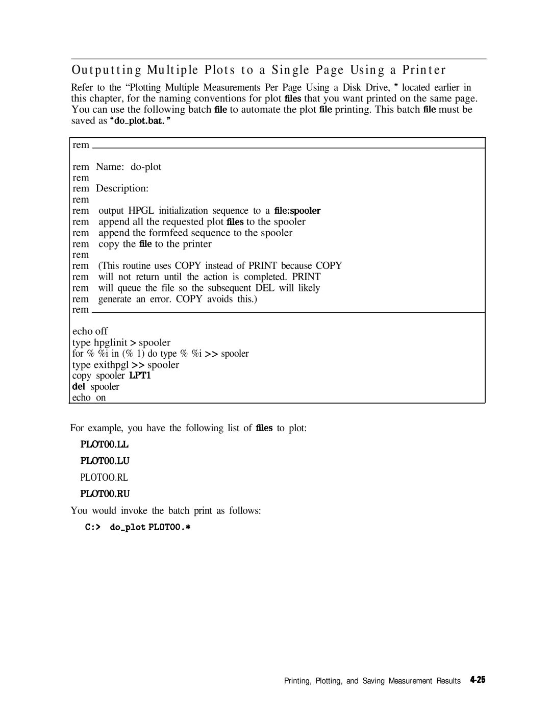 HP 8753E manual Outputting Multiple Plots to a Single Page Using a Printer, Plotoo.Rl Plutoo.Ru 