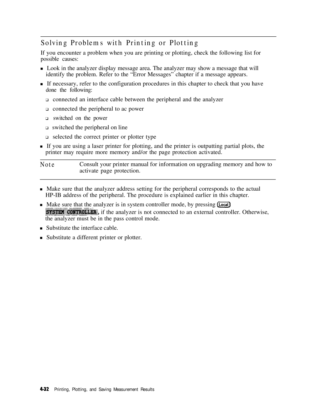 HP 8753E manual Solving Problems with Printing or Plotting 