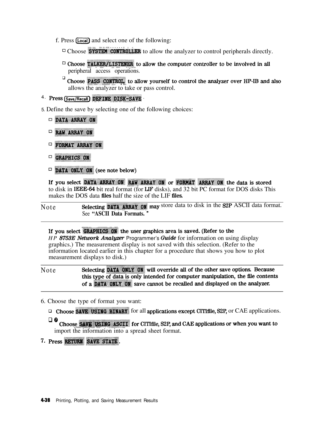 HP 8753E manual See Ascii Data Formats. ’ 