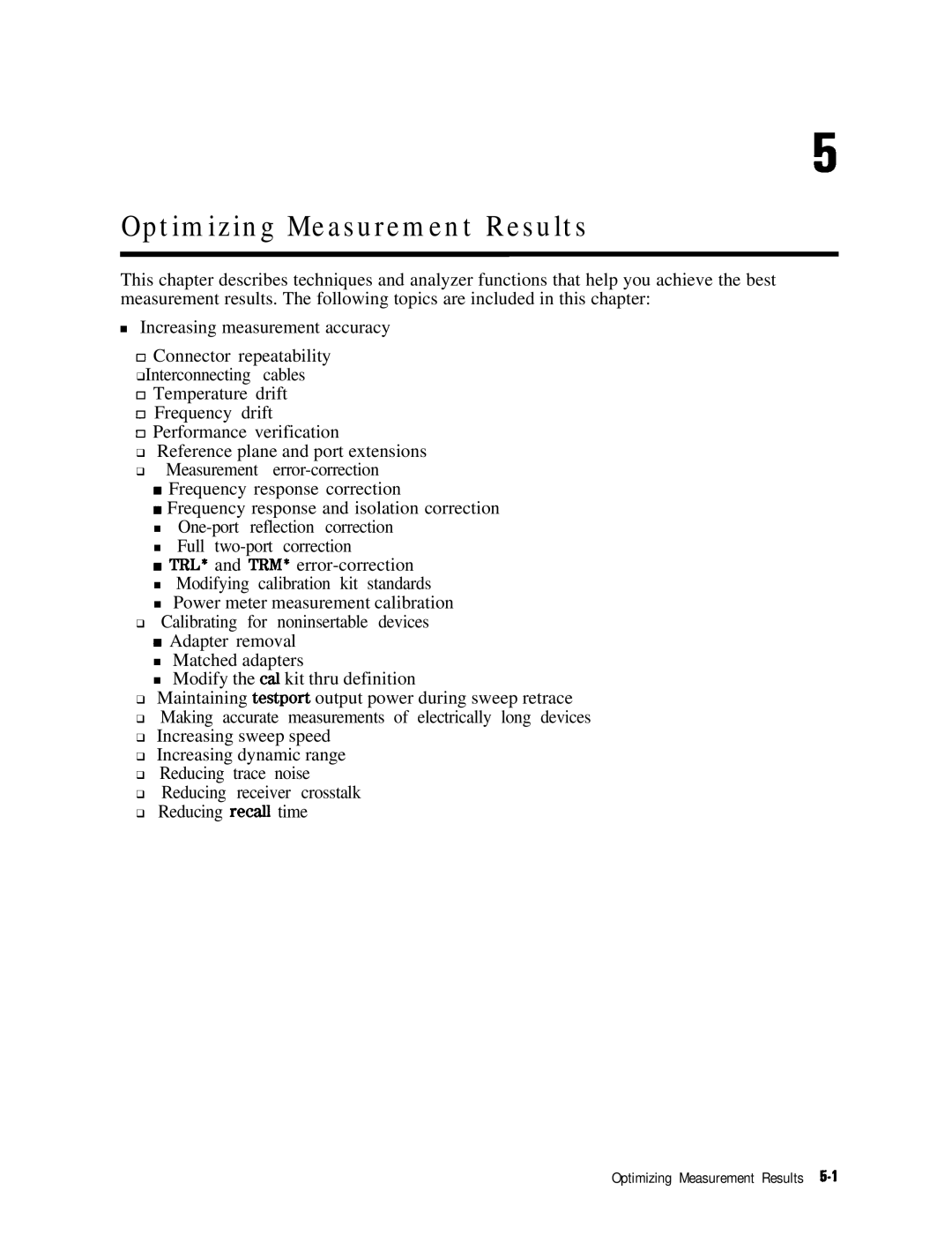 HP 8753E manual Optimizing Measurement Results 