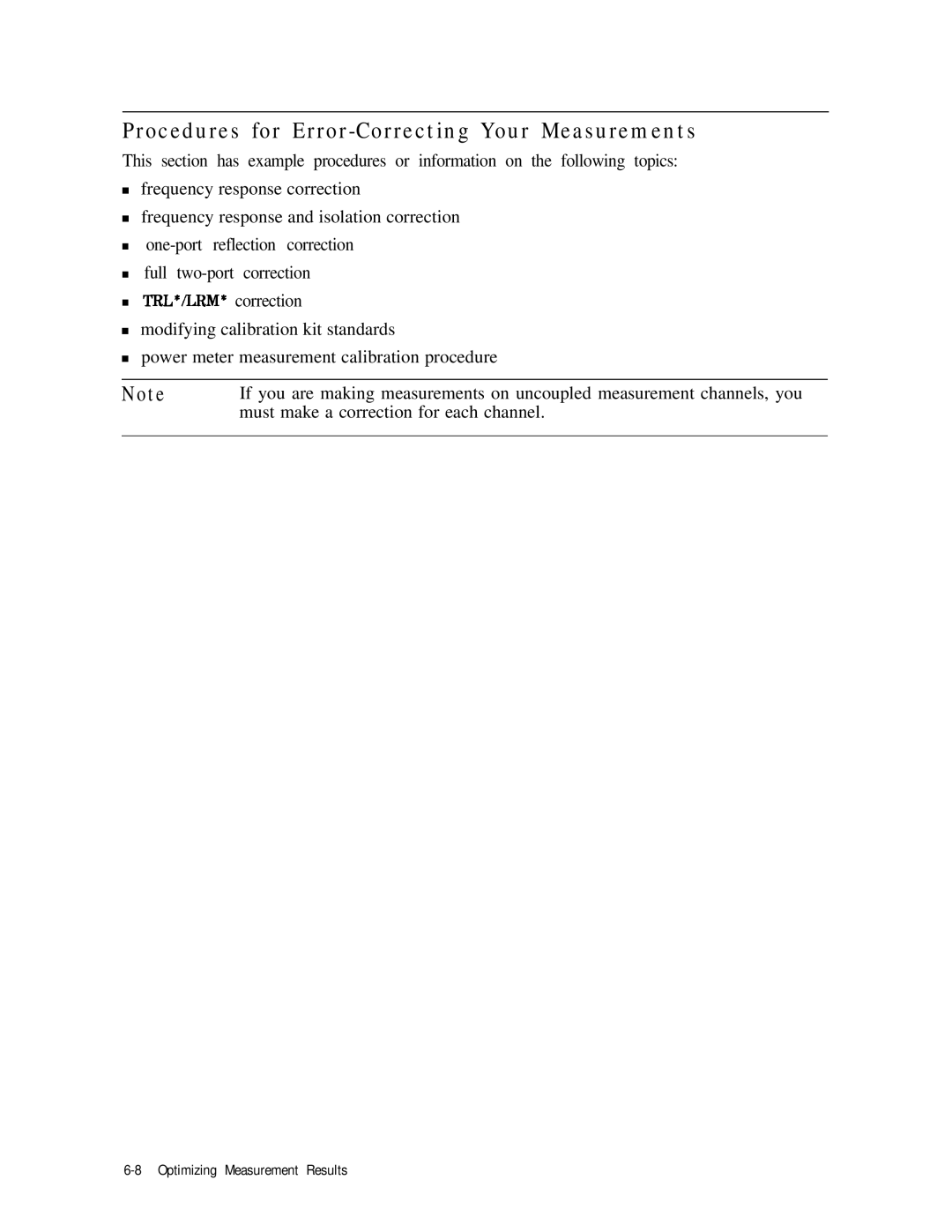 HP 8753E manual Procedures for Error-Correcting Your Measurements 