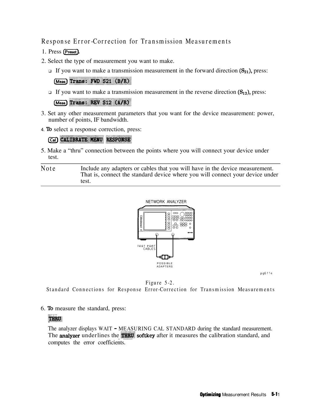 HP 8753E manual Response Error-Correction for Transmission Measurements, 2J. $!B 