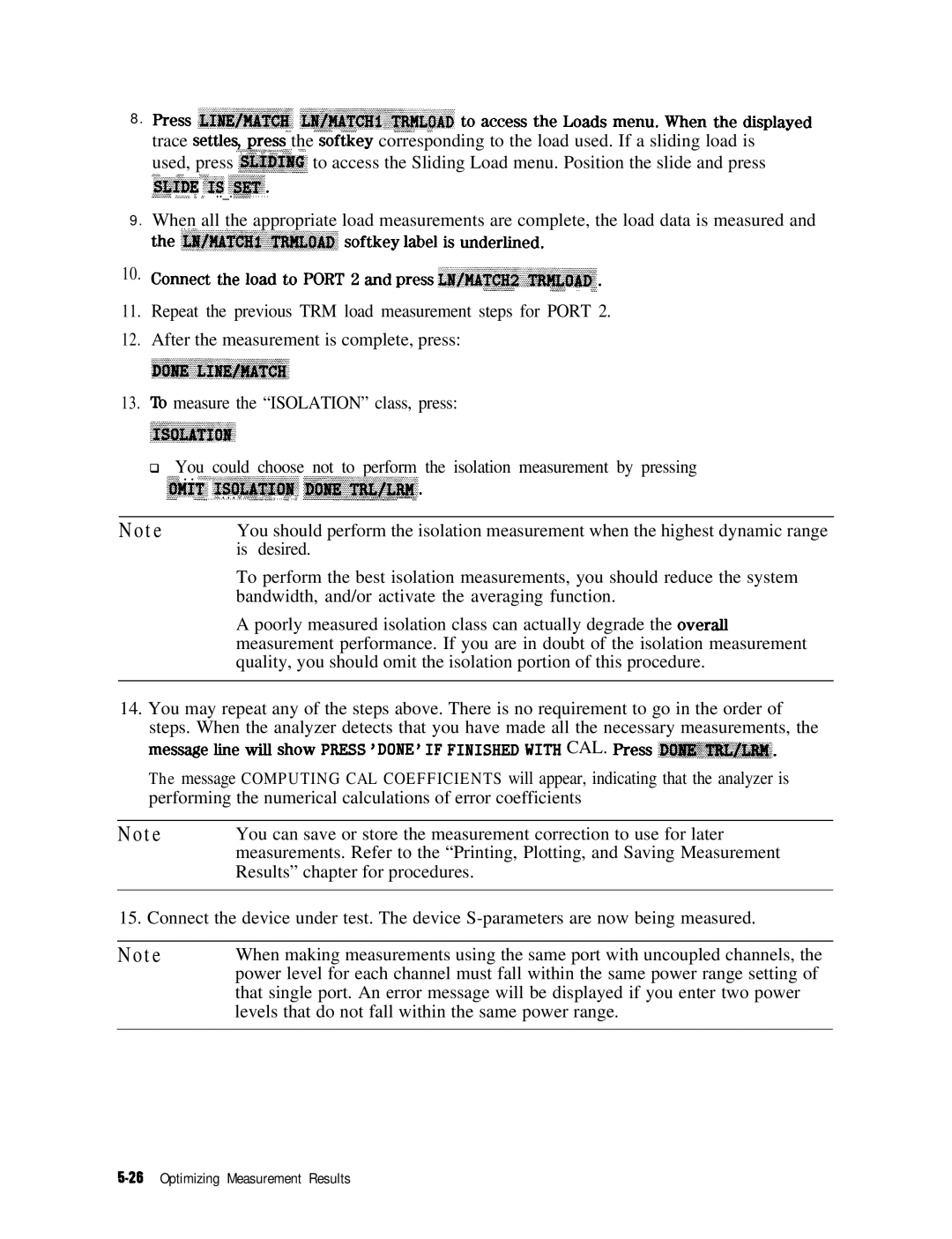 HP 8753E manual Come& the lOad to Port 2 a& press ~~~~~.,~~~~~ 