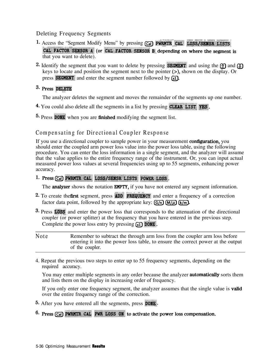 HP 8753E manual Compensating for Directional Coupler Response, Deleting Frequency Segments 