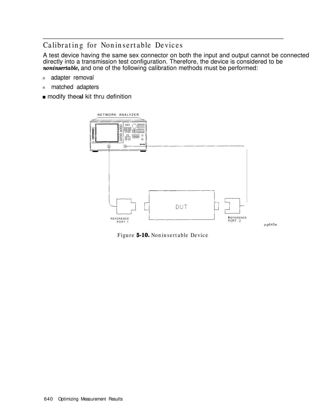 HP 8753E manual Calibrating for Noninsertable Devices 