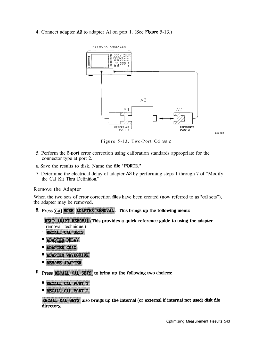 HP 8753E manual Remove the Adapter 