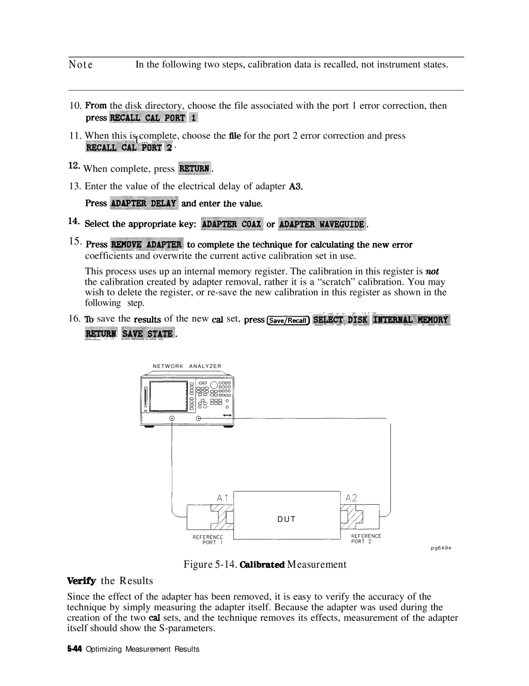 HP 8753E manual Cklibrated Measurement Verify the Results 