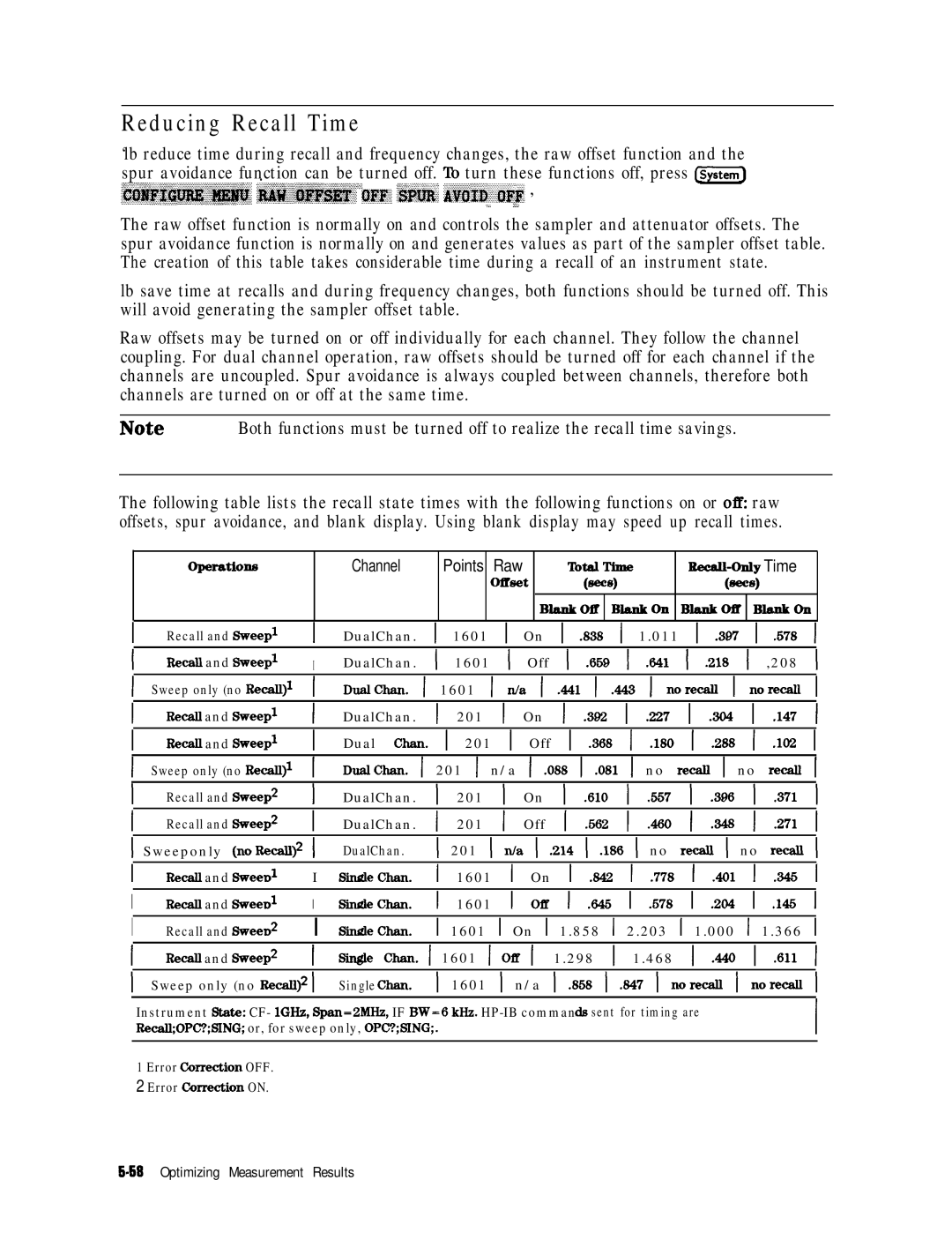 HP 8753E manual Reducing Recall Time, ~~~~~~~~~ ~~~~~~~~~.. f#jy %&ig ~~$fj& , /.. P 