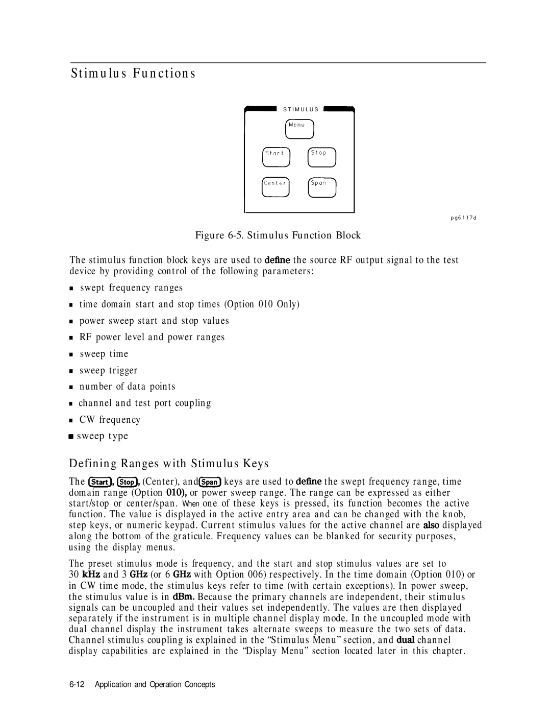 HP 8753E manual Stimulus Functions, Defining Ranges with Stimulus Keys 