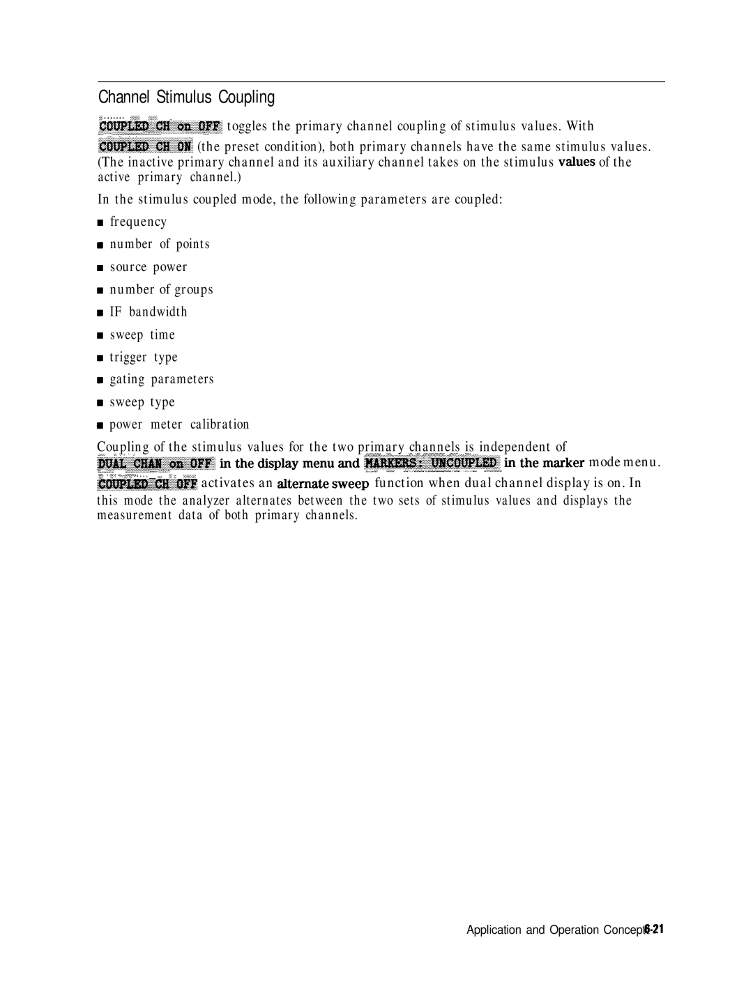 HP 8753E manual Channel Stimulus Coupling ‘. . . . . . . .,‘....’ 