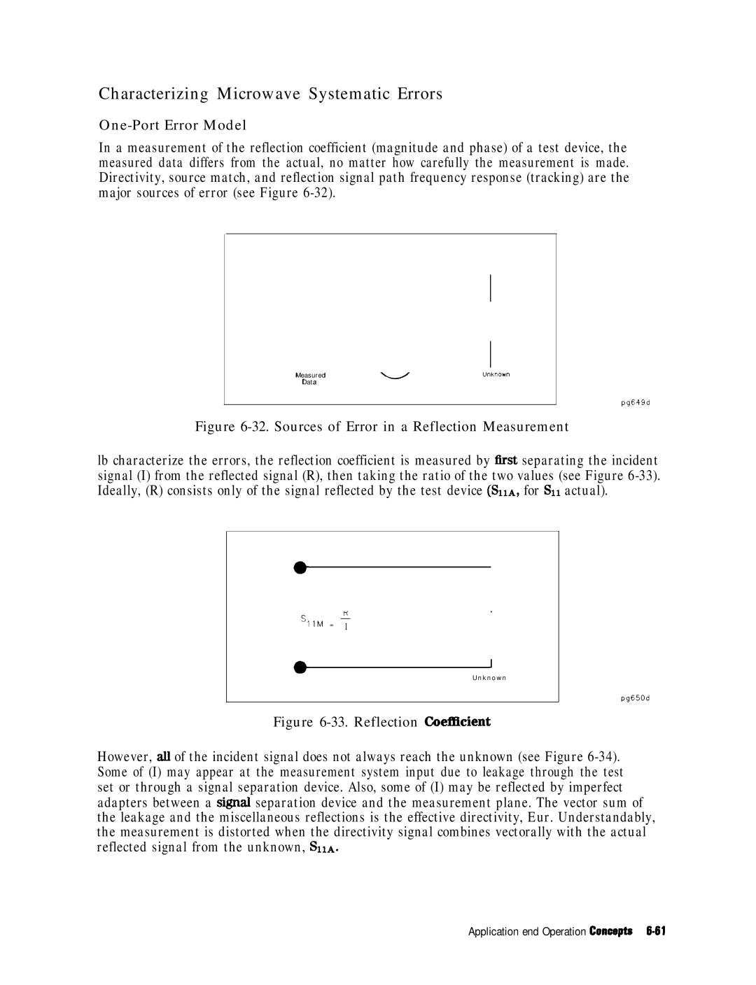 HP 8753E manual Characterizing Microwave Systematic Errors, One-Port Error Model 