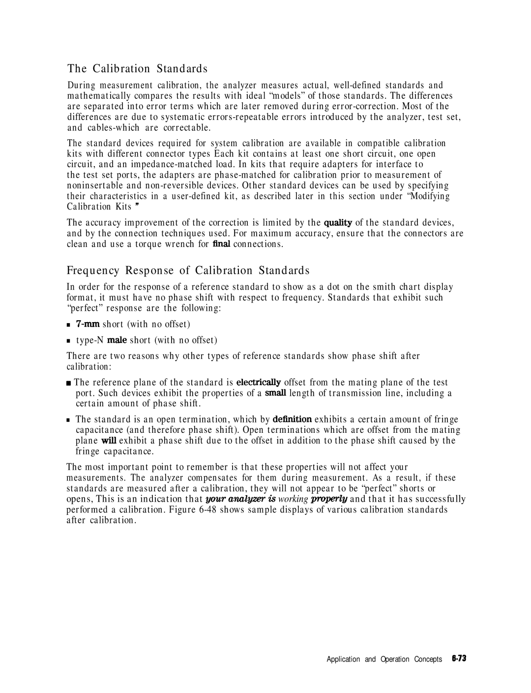 HP 8753E manual Frequency Response of Calibration Standards 