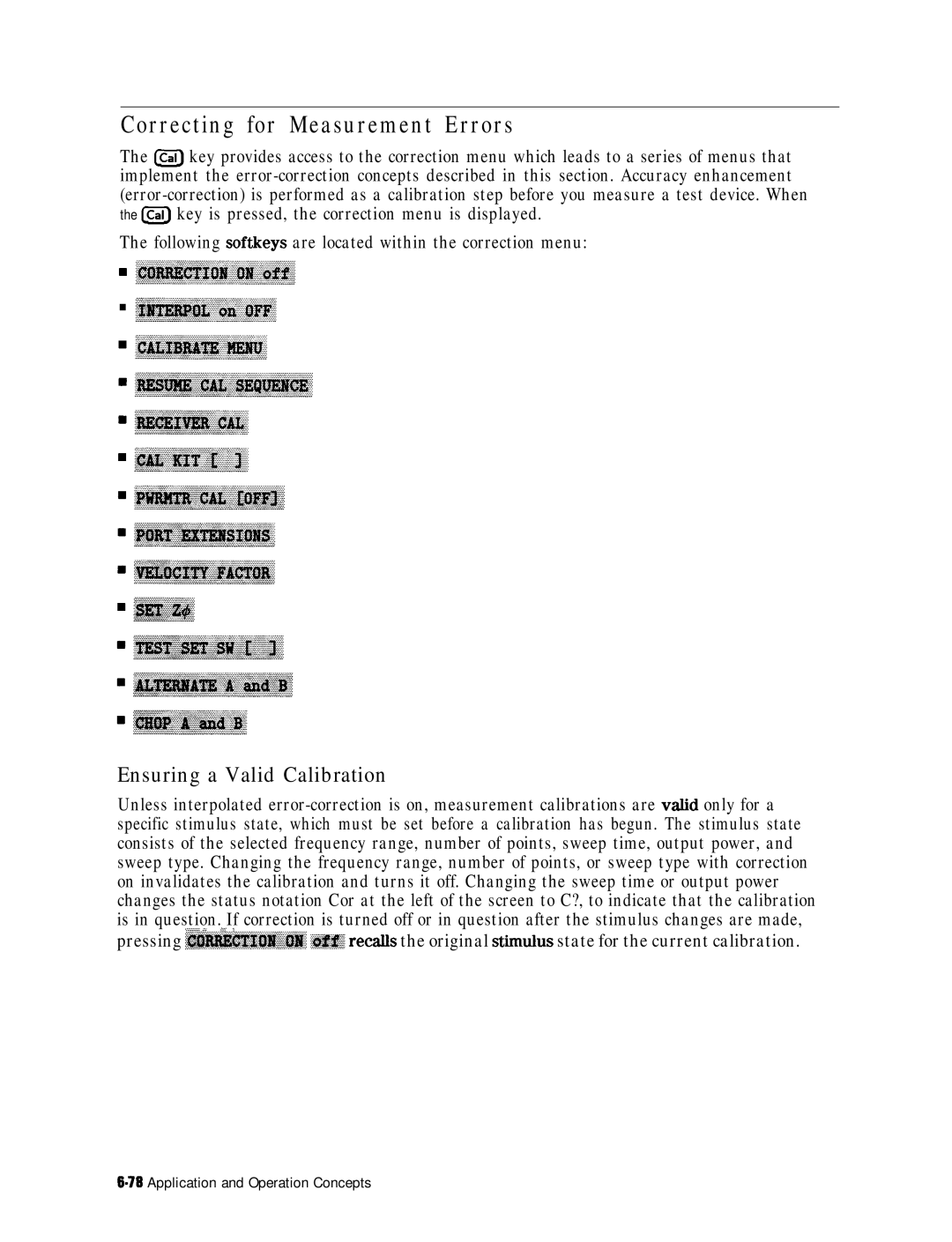 HP 8753E manual Correcting for Measurement Errors, Ensuring a Valid Calibration 