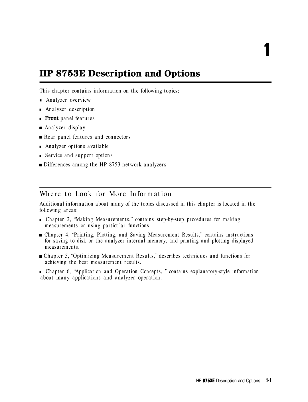 HP 8753E manual HP 87533 Description and Options, Where to Look for More Information 